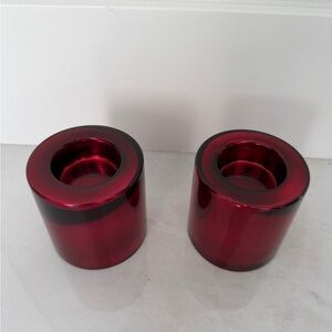 Elegant Glass Candle Holders Perfect For The Holidays Set of 2 PRICED TO SELL